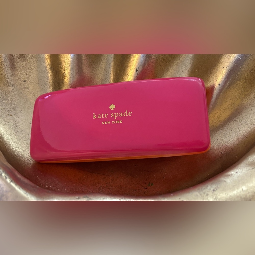 💖🧡 Kate Spade Dark Pink and Tangerine Sunglasses Case Accessory